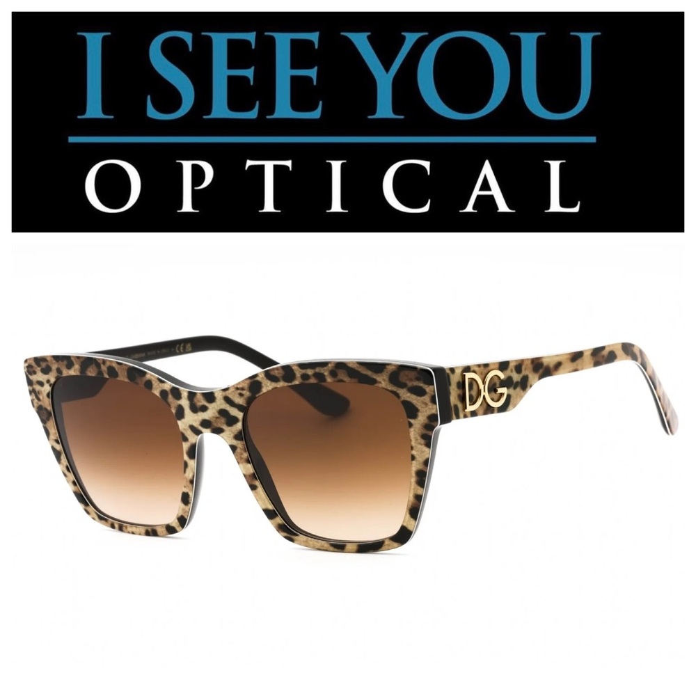 DOLCE & GABBANA DG4384 SUNGLASSES LEO BROWN ON BLACK/BROWN GRADIENT